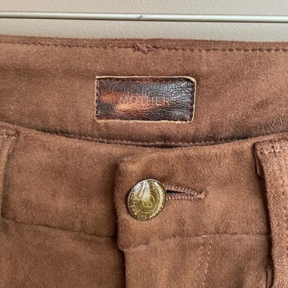 Mother The Looker Texas Rein Faux Suede Pants in Brown Size 27 - Picture 9 of 10